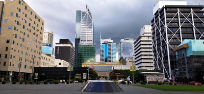 Downtown Auckland um den Britomart-Bahnhof